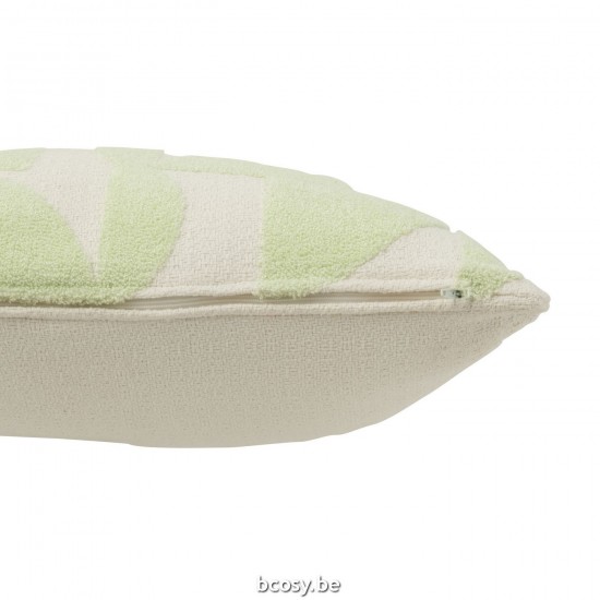 J Line coussins Jolipa Coussin Geo Textile Blanc Vert Menthe.