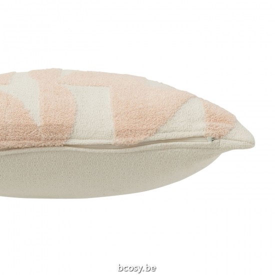 J Line coussins Jolipa Coussin Geo Textile Blanc Saumon.