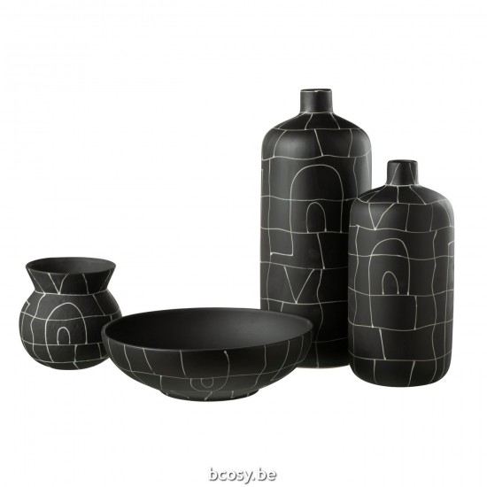 J Line vases Jolipa Vase Bouteille Japon Ceramique Noir Large.