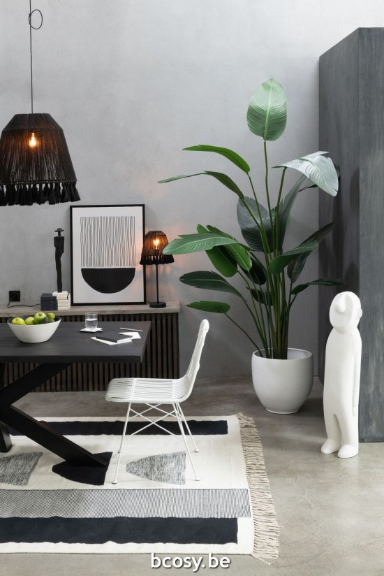 J Line Tappeto Tokyo Poliestere Bianco Nero Tapete Tokyo Poli Blanco Negro.