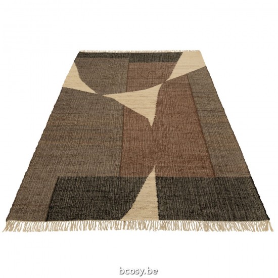 J Line tapis moquettes Jolipa Tapis Dakar Poly Creme Marron.