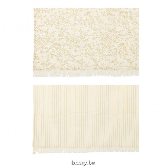 J Line textiles Jolipa Nappe Indi Textile Beige Assortiment De 2.