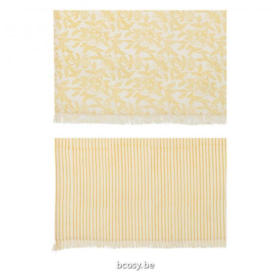 J Line textiles Jolipa Nappe Indi Textile Jaune Assortiment De 2.