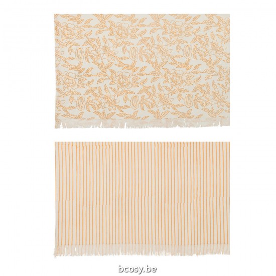 J Line textiles Jolipa Nappe Indi Textile Saumon Assortiment De 2.