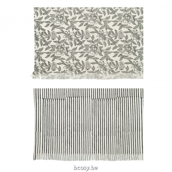 J Line textiles Jolipa Nappe Indi Textile Noir Assortiment De 2.