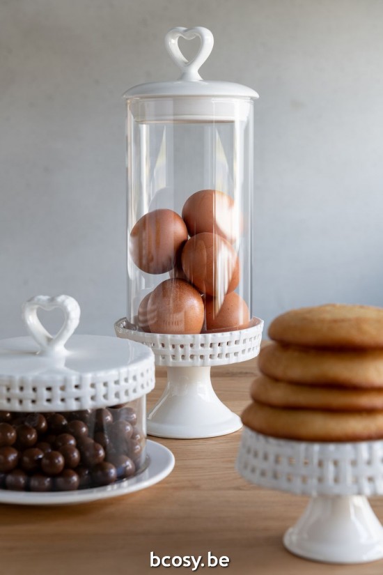 Jline Plato De Cerámica Blanco Para Tartas Pequeño.