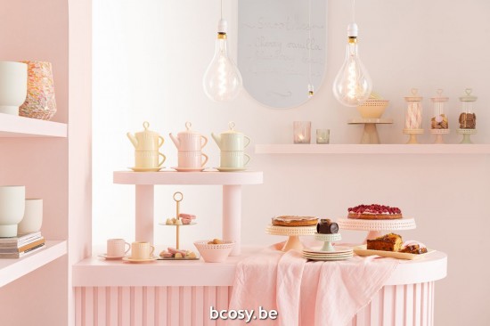 Jline Taza Y Platillo De Cerámica Rosa.