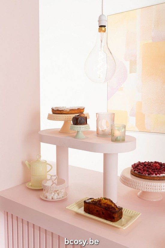 Jline Plato De Cerámica Rosa Para Tartas Pequeño.