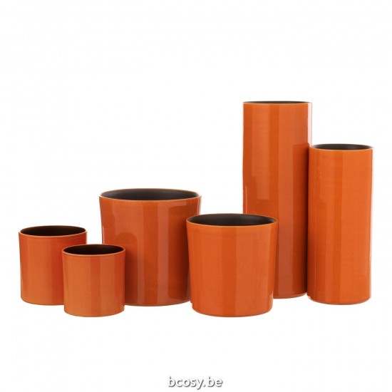 J Line Grands vases Grand vase Vases hauts Vase haut. Jolipa Vase Flexible Ceramique Orange Large.
