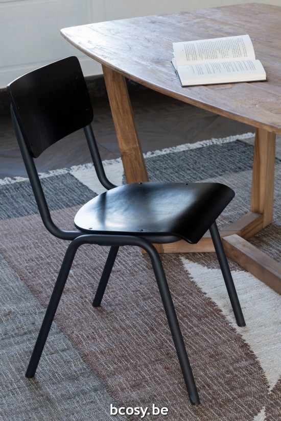 Jline Silla Madera Metal Negro.