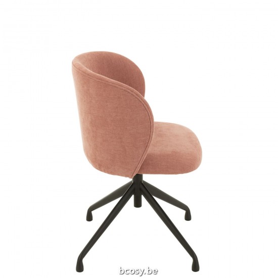 J Line chaises pivotantes Jolipa Chaise Turn Up Down Textile Rose Clair.