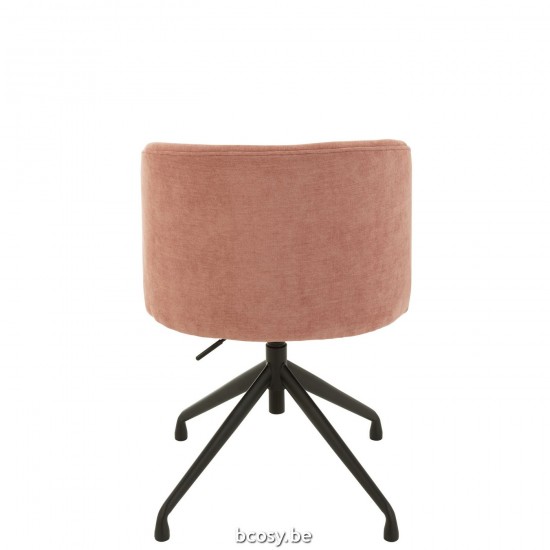 Jline Stoel Turn Up Down Textiel Licht Roze.