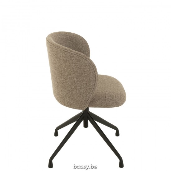 J Line chaises pivotantes Jolipa Chaise Turn Up Down Lin Marron Fonce Beige.