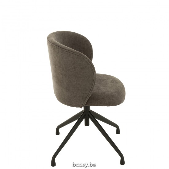 J Line chaises pivotantes Jolipa Chaise Turn Up Down Textile Gris Fonce.