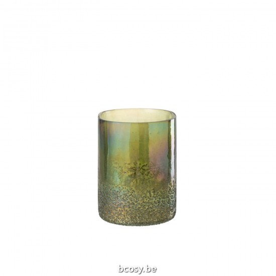 Jline Windlicht Glas Groen Large.