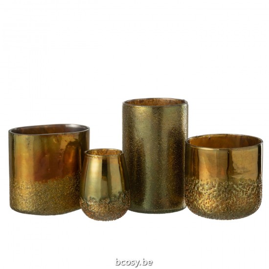 Jline Windlicht Spiegel Goud Glas Extra Large.