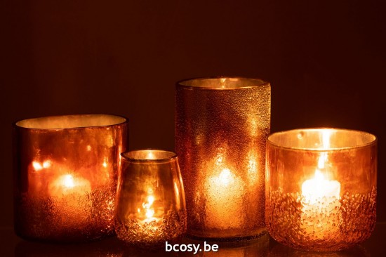 Jline Windlicht Spiegel Gold Glas Extra Large t lichthalter teelichtleuchter teelichte.