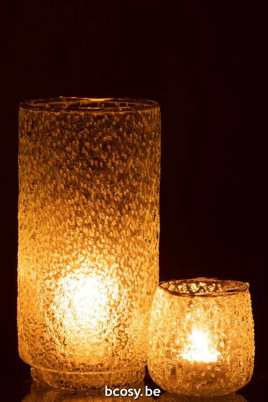 Jline Windlicht Gold Rand Glas Trans Large t lichthalter teelichtleuchter teelichte.