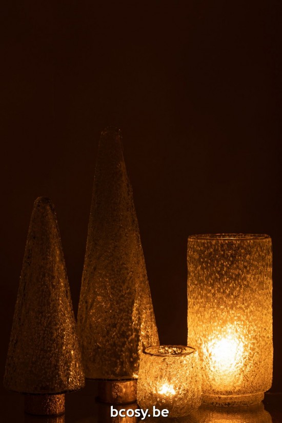 J Line Xmas Tree Gold Foot Glass Trans Large x mas christmas trees on foot.