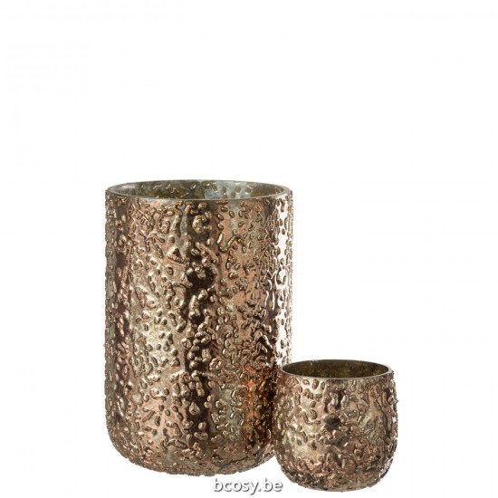 Jline Windlicht Geoxideerd Koper Large.