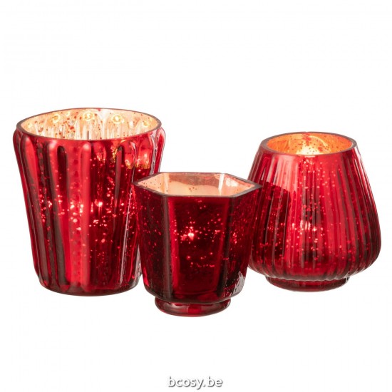 J Line Tealight Holder Glass Red tea lights holders.