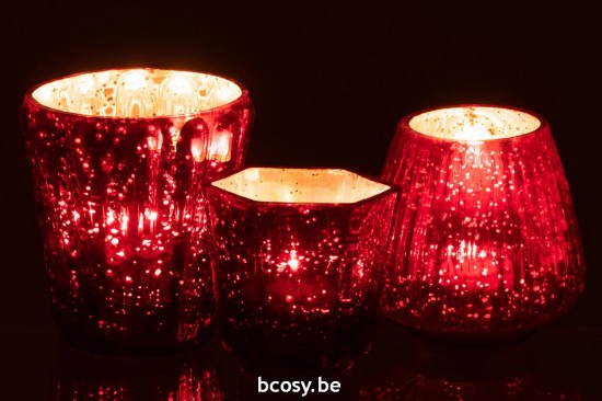 Jline Teelichthalter Glas Rot t lichthalter teelichtleuchter teelichte.
