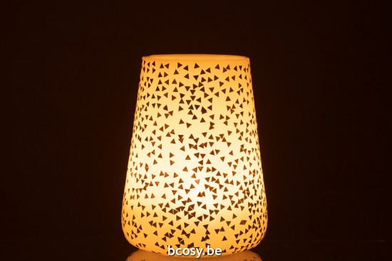 J Line photophores Jolipa Photophore Triangle Verre Blanc Or Extra Large.