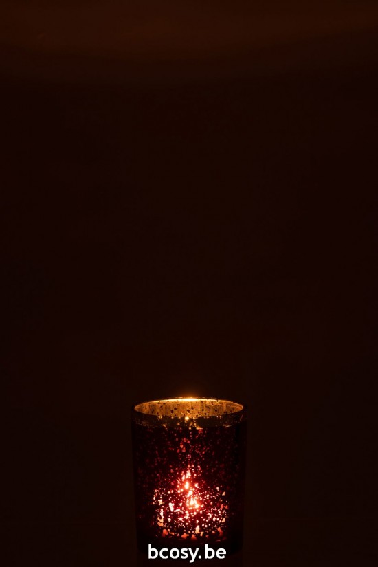 J Line photophores Jolipa Photophore Bord Dore Verre Rouge Medium.