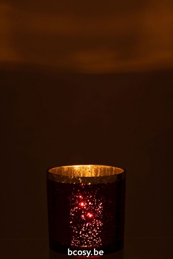 J Line photophores Jolipa Photophore Bord Dore Verre Rouge Large.