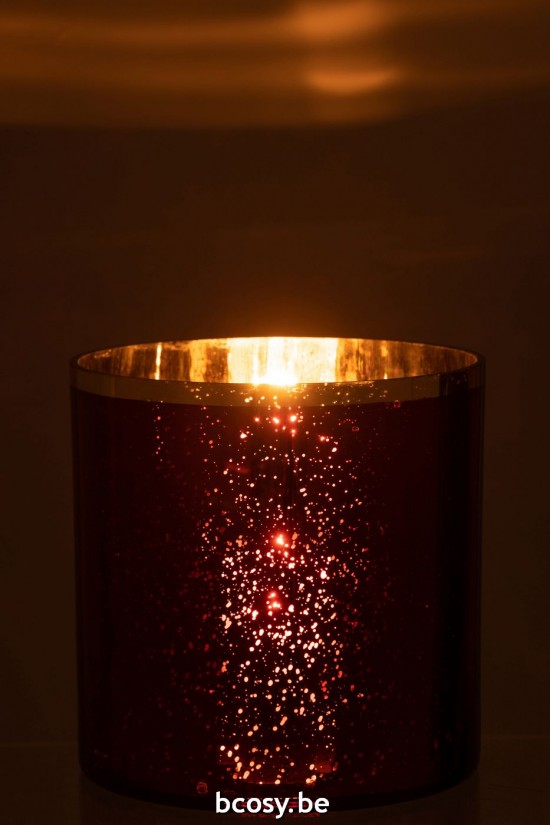 J Line photophores Jolipa Photophore Bord Dore Verre Rouge Extra Large.