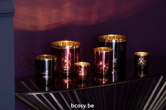 Jline Fotóforo Bordado Oro Vidrio Burdeos Large.