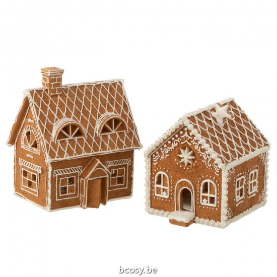 Jline Huis Peperkoek Rechthoek Led Poly Bruin Large.