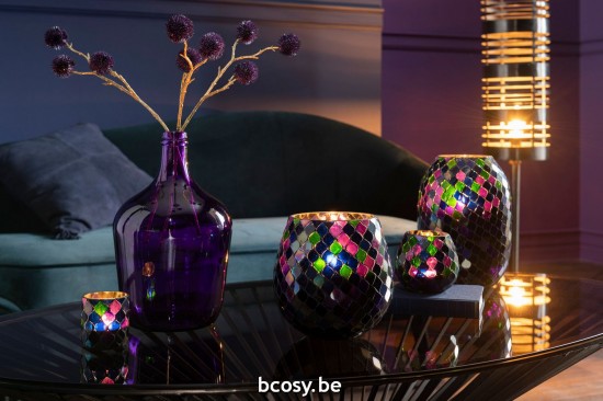 Jline Fotóforo Mosaico Vidrio Morado Extra Large.