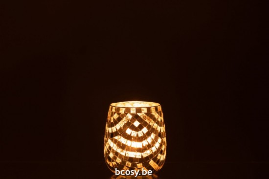 J Line photophores Jolipa Photophore Mosaic Verre Argent Or Medium.