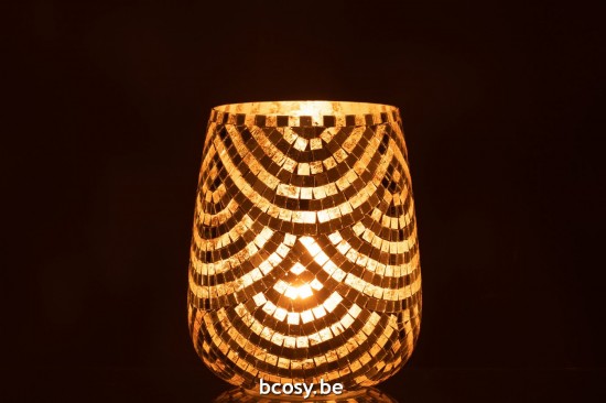 J Line photophores Jolipa Photophore Mosaic Verre Argent Or Extra Large.