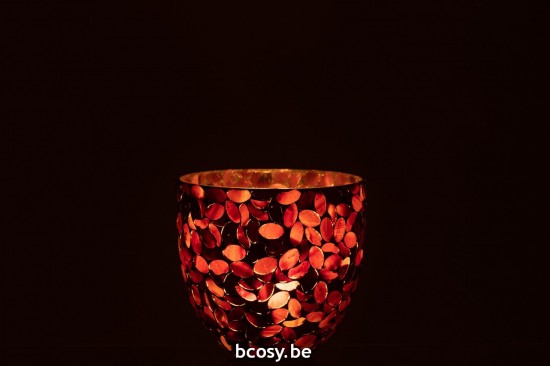 J Line photophores Jolipa Photophore Mosaic Verre Bordeau Medium.