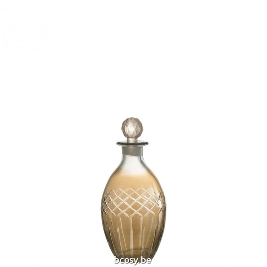 J Line carafes a decanter Jolipa Carafe Carreaux Oval Verre Fume.