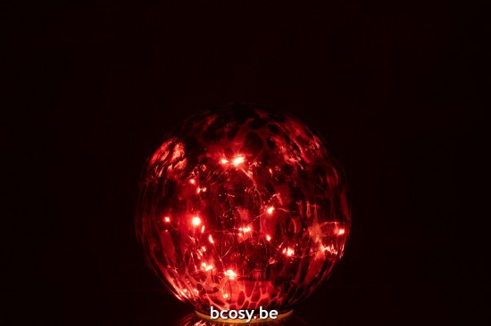 J Line Lumières de Noël. Lampe de Noël. Lampes de Noël Jolipa Boule Led Verre Tache Rouge Noir.