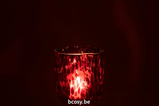 J Line photophores Jolipa Photophore Verre Tache Rouge Noir Medium.