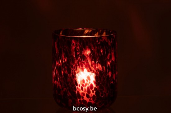 J Line photophores Jolipa Photophore Verre Tache Rouge Noir Large.