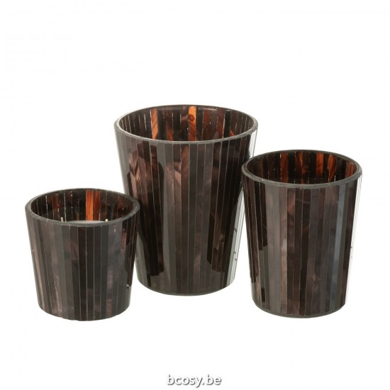 J Line Scented Candle Noa Woody Aurora Brown Large 60H scented candles.