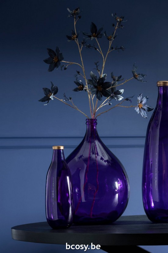 J Line Vaso Lisbona Vetro Malva Jarron Lisboa Vidrio Morado.