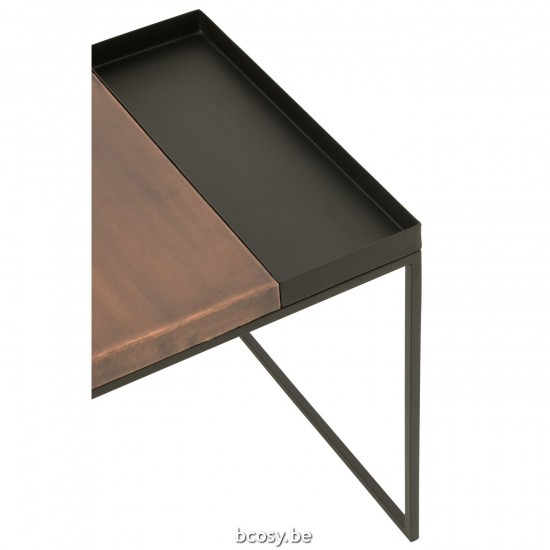 J Line Set 2 Tavolini Metallo Bronzo Nero Juego De 2 Mesa Auxiliar Metal Bronce Negro.