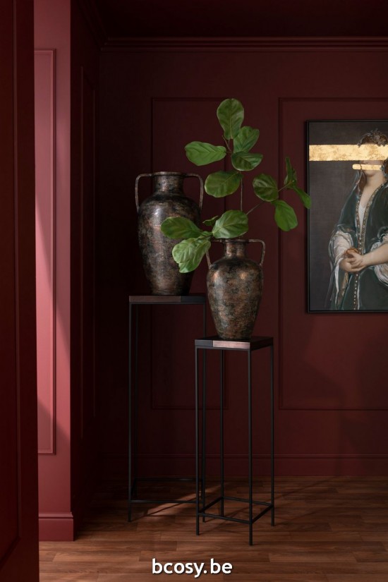 Jline Juego De 2 Mesa Auxiliar Alta Bronce Negro.