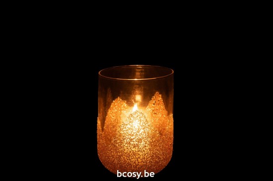 J Line photophores Jolipa Bougeoir Strass Verre Transparent Or Medium.