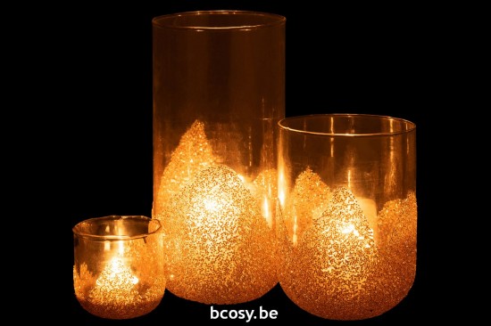 Jline Kerzenhalter Strass Glas Transparent Gold Large t lichthalter teelichtleuchter teelichte.