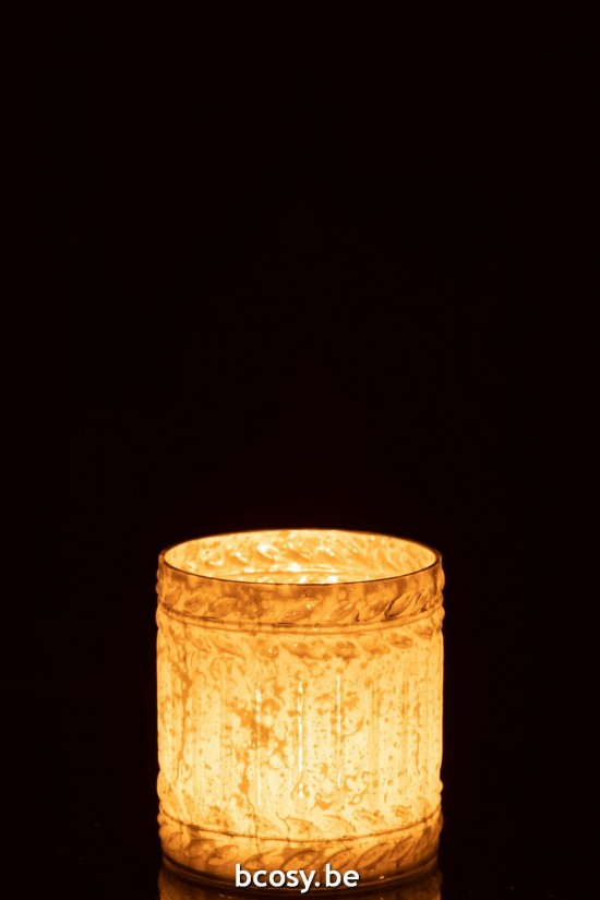 J Line photophores Jolipa Bougeoir Ezy Verre Blanc Medium.