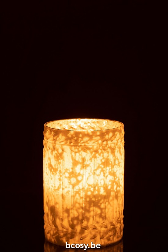 J Line photophores Jolipa Bougeoir Ezy Verre Blanc Large.