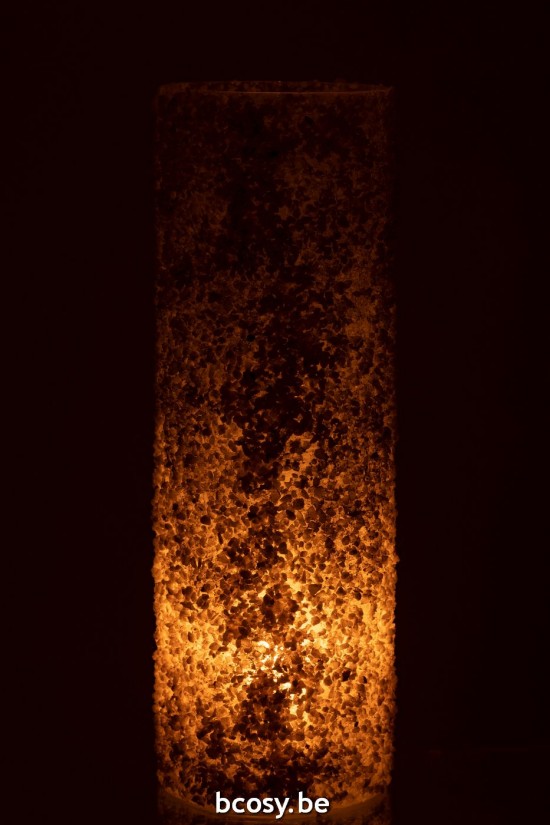 J Line photophores Jolipa Bougeoir Rock Verre Cailloux Blanc Extra Large.