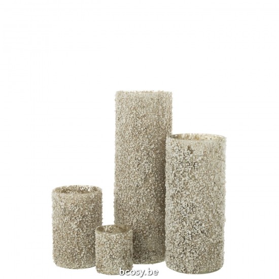 Jline Kaarshouder Rock Glas Steen Wit Extra Large.